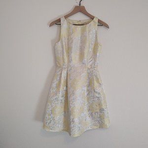 Aidan by Aidan Mattox 2 Dress Cocktail Silver Cream Sleeveless Formal Pockets